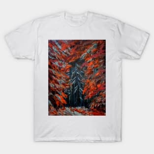 forest painting in my favorite colors and leaves falling off T-Shirt